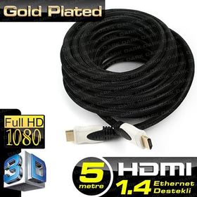 Dark DK-HD-CV14L500 Altın Kaplama Siyah 5 Mt HDMI Kablo