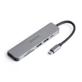 Dark USB 3.1 Type-C 6 in 1 HDMI-TF SD Kart Okuyucu-USB 3.0 USB 2.0-USB-C PD Dönüştürücü Çevirici HUB