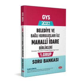 Data Yayınları 2023 Belediye ve Bağlı Kuruluşları ile Mahalli İdare Birlikleri 1. Grup Soru Bankası