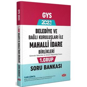 Data Yayınları 2023 Belediye ve Bağlı Kuruluşları ile Mahalli İdare Birlikleri 1. Grup Soru Bankası