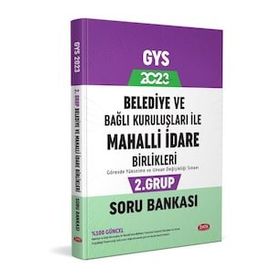 Data Yayınları 2023 Belediye ve Bağlı Kuruluşları ile Mahalli İdare Birlikleri 3. Grup Soru Bankası
