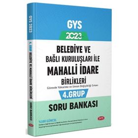 Data Yayınları 2023 Belediye ve Bağlı Kuruluşları ile Mahalli İdare Birlikleri 4. Grup Soru Bankası