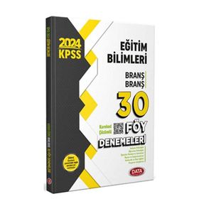 Data Yayınları 2024 KPSS Eğitim Bilimleri Branş Branş 30 Föy Denemeleri Karekod Çözümlü