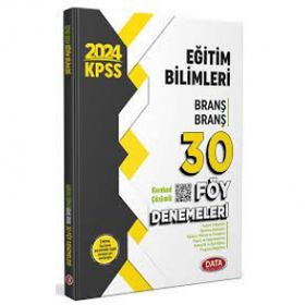 Data Yayınları 2024 KPSS Eğitim Bilimleri Branş Branş 30 Föy Denemeleri Karekod Çözümlü