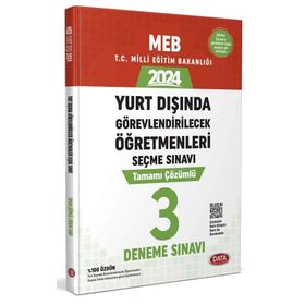 Data Yayınları 2024 MEB Yurt Dışında Görevlendirilecek Öğretmenleri Seçme Sınavı Tamamı Çözümlü 3 Deneme Sınavı