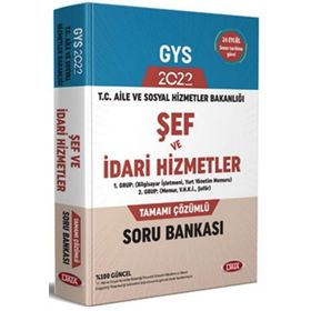 Data Yayınları T.C. Aile ve Sosyal Hizmet Bakanlığı GYS Şef ve İdari Hizmetler Tamamı Çözümlü Soru Bankası