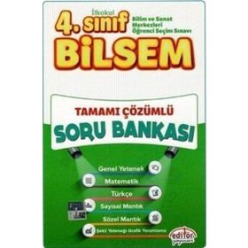 Data Yayınları Tamamı Çözümlü Yeni Tarz 4.Sınıf Bilsem Soru Bankası
