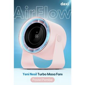 Daxi Airflow AF02 Pembe Yeni Nesil Şarjlı Turbo Masa Fanı