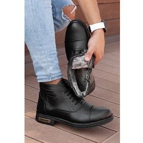 Daxtors D0401 Siyah Taban Dahil Komple Kürklü Kışlık Erkek Bot