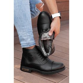 Daxtors D0401 Siyah Taban Dahil Komple Kürklü Kışlık Erkek Bot