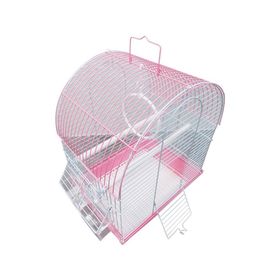 DaYang 600-A114R 30x23x39 cm Pembe İki Kapılı Davul Muhabbet Kuş Kafesi
