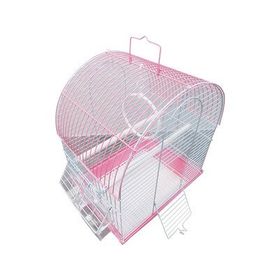 DaYang 600-A114R 30x23x39 cm Pembe İki Kapılı Davul Muhabbet Kuş Kafesi
