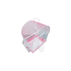 DaYang 600-A114R 30x23x39 cm Pembe İki Kapılı Davul Muhabbet Kuş Kafesi