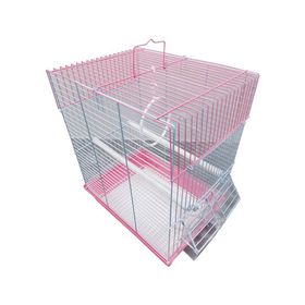 DaYang 600-A116R 28.5x38x39 cm Pembe İki Kapılı Düz Muhabbet Kuşu Kafesi