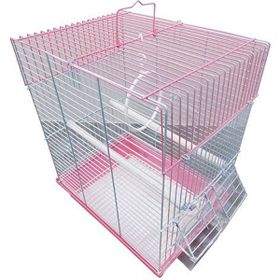 DaYang 600-A116R 28.5x38x39 cm Pembe İki Kapılı Düz Muhabbet Kuşu Kafesi