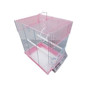 DaYang 600-A116R 28.5x38x39 cm Pembe İki Kapılı Düz Muhabbet Kuşu Kafesi