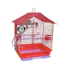 DaYang Kırmızı 2 Kapı Çatılı 35x28x46 cm Muhabbet Kuşu Kafesi