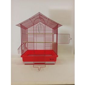 DaYang Kırmızı 2 Kapı Çatılı 35x28x46 cm Muhabbet Kuşu Kafesi