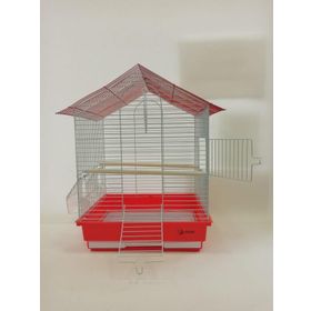 DaYang Kırmızı 2 Kapı Çatılı 35x28x46 cm Muhabbet Kuşu Kafesi
