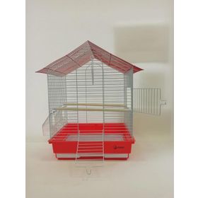 DaYang Kırmızı 2 Kapı Çatılı 35x28x46 cm Muhabbet Kuşu Kafesi