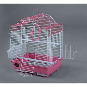DaYang Pembe 29.9x22.3x38.5 cm İki Kapılı Kubbeli Muhabbet Kuşu Kafesi