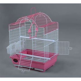 DaYang Pembe 29.9x22.3x38.5 cm İki Kapılı Kubbeli Muhabbet Kuşu Kafesi