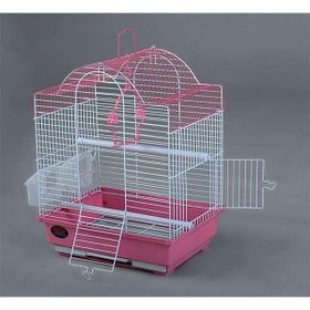 DaYang Pembe 29.9x22.3x38.5 cm İki Kapılı Kubbeli Muhabbet Kuşu Kafesi