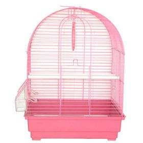 Dayang Pembe 35x28x46h cm İki Kapılı Davul Muhabbet Kuşu Kafesi