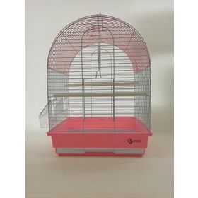 Dayang Pembe 35x28x46h cm İki Kapılı Davul Muhabbet Kuşu Kafesi