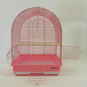 Dayang Pembe 35x28x46h cm İki Kapılı Davul Muhabbet Kuşu Kafesi
