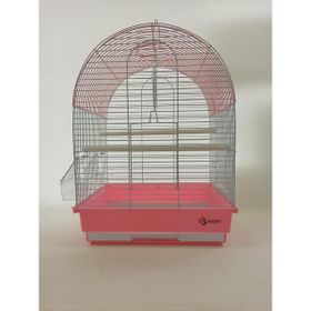Dayang Pembe Pembe 35x28x46h cm İki Kapılı Çatılı Muhabbet Kuşu Kafesi