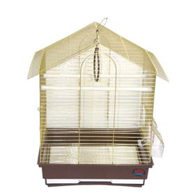 DaYang Pirinç 2 Kapı Çatılı 35x28x46 cm Muhabbet Kuşu Kafesi