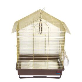 DaYang Pirinç 2 Kapı Çatılı 35x28x46 cm Muhabbet Kuşu Kafesi