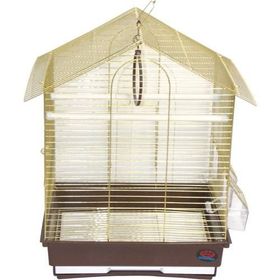 DaYang Pirinç 2 Kapı Çatılı 35x28x46 cm Muhabbet Kuşu Kafesi