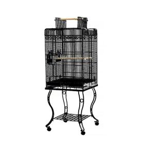 DaYang Siyah 54x54x134 cm Ayaklı Papağan Kafesi