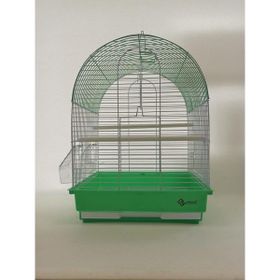 Dayang Yeşil 35x28x46h cm Çift Kapılı Çatılı Muhabbet Kuşu Kafesi