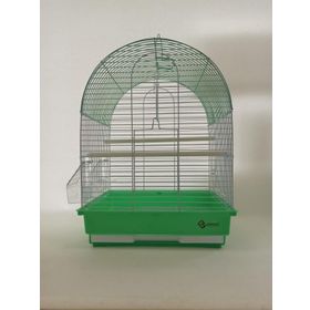 Dayang Yeşil 35x28x46h cm Çift Kapılı Çatılı Muhabbet Kuşu Kafesi