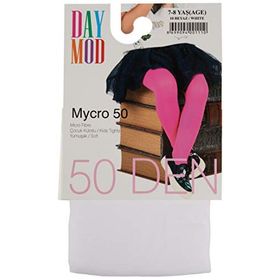 Daymod Mycro 50 Beyaz Kız Çocuk Külotlu Çorabı