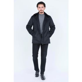 Daynax 4921600 Kürk Yaka Yün Füme Erkek Kaban