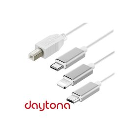 Daytona ADS-501 USB B to Micro-Lightning-Type-C Telefon Bilgisayar Elektrikli Piyano Çevirici Kablo