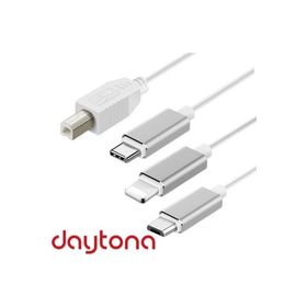 Daytona ADS-501 USB B to Micro-Lightning-Type-C Telefon Bilgisayar Elektrikli Piyano Çevirici Kablo
