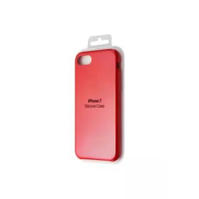 Daytona Apple 7/8 Uyumlu Silikon Ultra Slim Mikrofiber Astarlı Açık Kırmızı Cep Telefonu Kılıfı