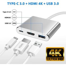 Daytona CF01 Macbook Uyumlu 4K Full HD 1080P Type C To 3 Portlu HDMI USB 3.0 PD Çevirici Hub Adaptör