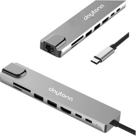 Daytona CF10 8 in 1 Type-C to 4K HDMI 1080P 2 Type-C 2 Usb 3.0 Ethernet Lan 2 SD Adaptör