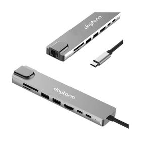 Daytona CF10 8 in 1 Type-C to 4K HDMI 1080P 2 Type-C 2 Usb 3.0 Ethernet Lan 2 SD Adaptör