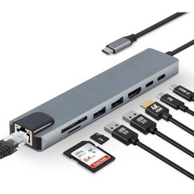 Daytona CF10 8 in 1 Type-C to 4K HDMI 1080P 2 Type-C 2 Usb 3.0 Ethernet Lan 2 SD Adaptör