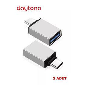 Daytona DR-01 Usb-C Tipi Type-C to USB Android Beyaz 2 Adet Konnektör OTG Çevirici