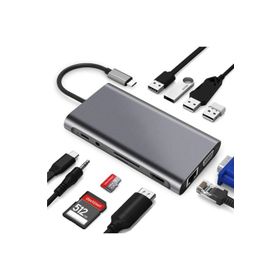Daytona Fc31 11In1 Type-C Usb-C To 4-Usb3.0 4K Hdmı Vga 1000 Mbps Rj45 Pd Aux Sd Tf Kart Çevirici