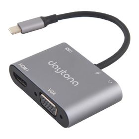Daytona Fix Fc02 4 in 1 Usb C To Hub PD Hdmi Vga Usb Adaptör
