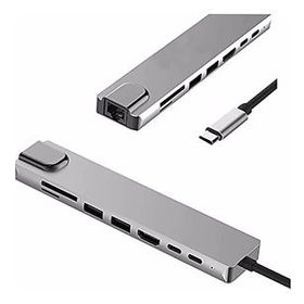 Daytona Fix Fc10 8 in 1 Type C to 2 Port Usb3.0 2 SD TF Hdmi Rj45 2PD Kablolu Adaptör